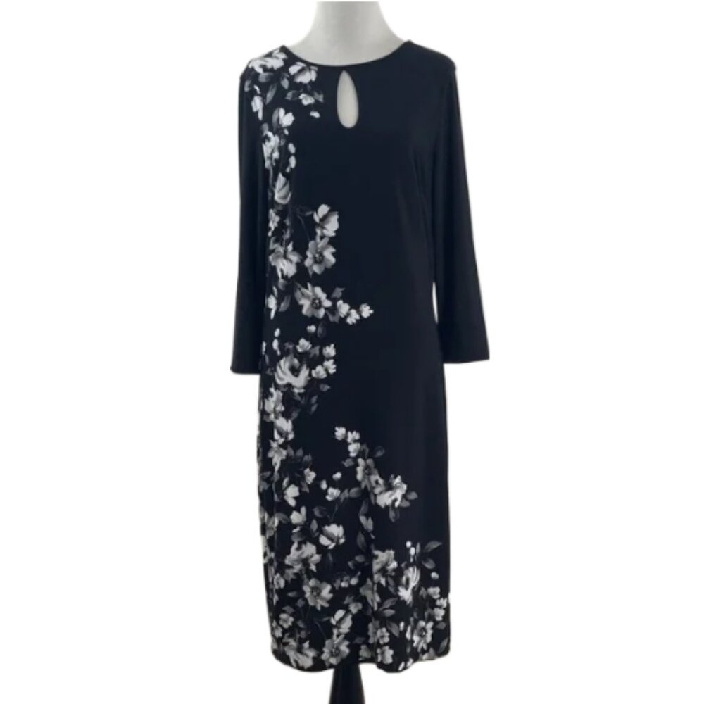 NWT White House Black Market Floral Black Dress